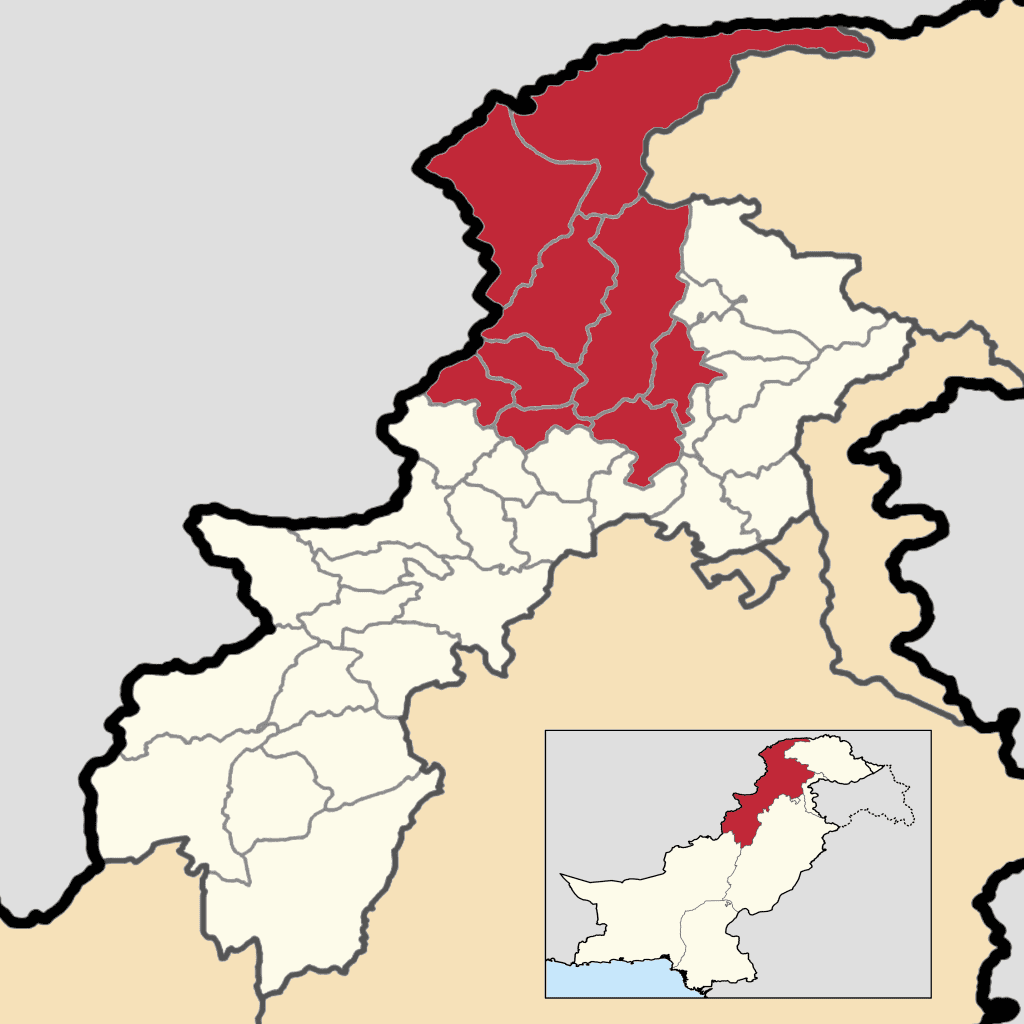 Which is the largest division of Khyber Pakhtunkhwa (KPK) by Area? 2 largest division of KPK by area