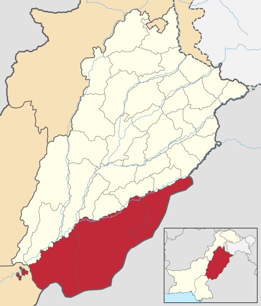 Pakistan Punjab largest division by area