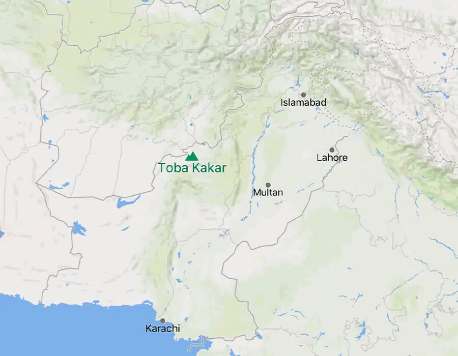 Where is Toba Kakar mountain range situated? 2 Toba Kakar on Map